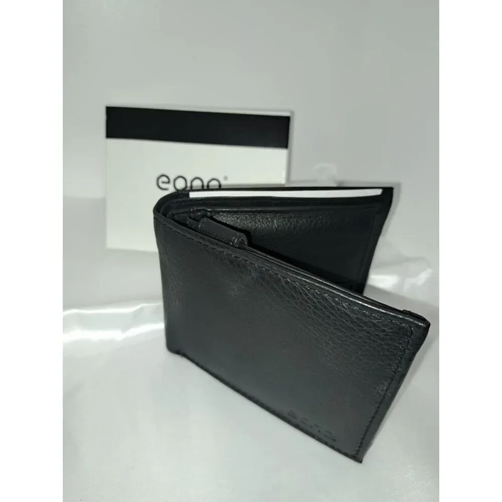 NIB- Eono Genuine Leather XL Soft & smooth Leather Black Wallet for Men
